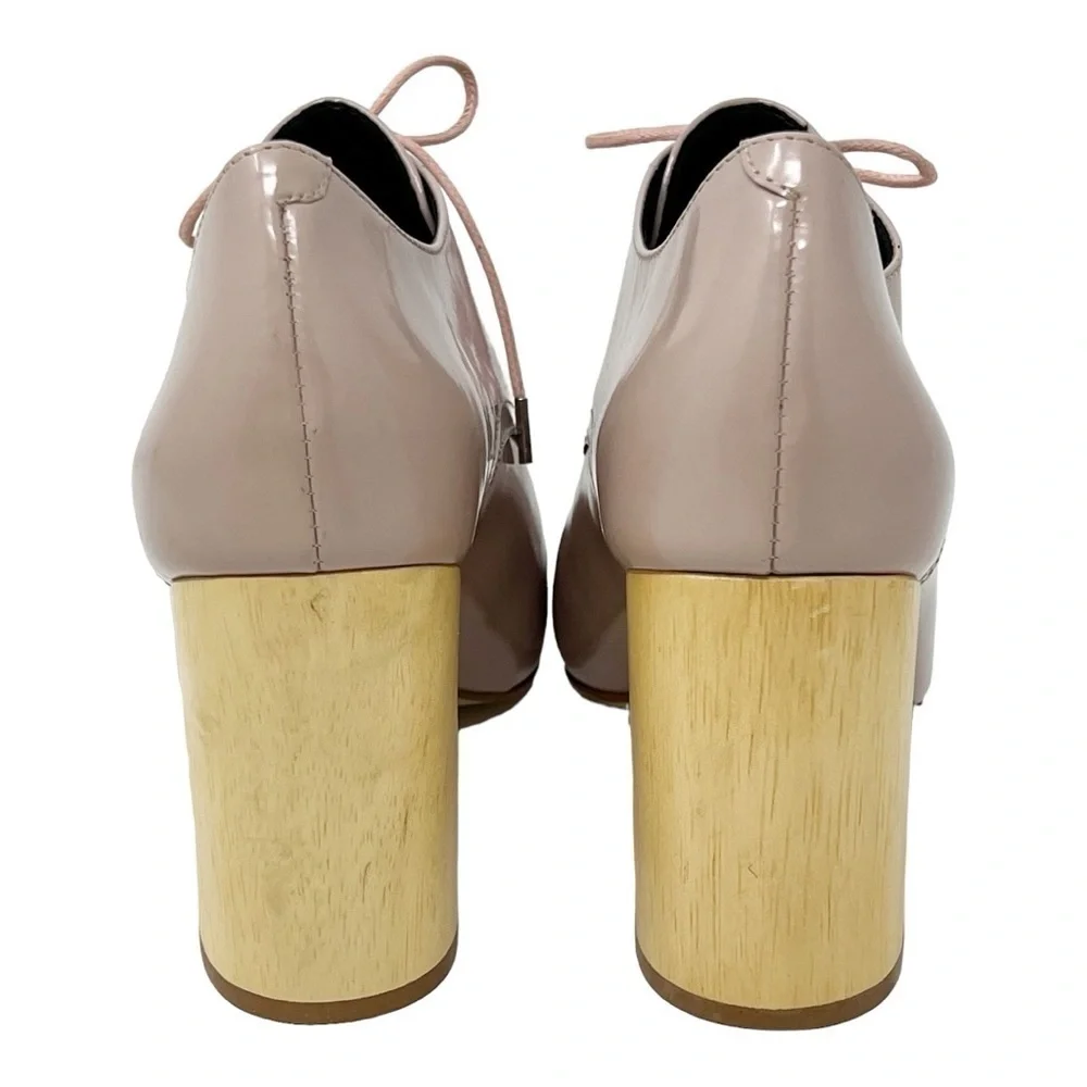 Anthropologie Pied Juste Tipo Pale Pink Lace Up Heels Sz 36